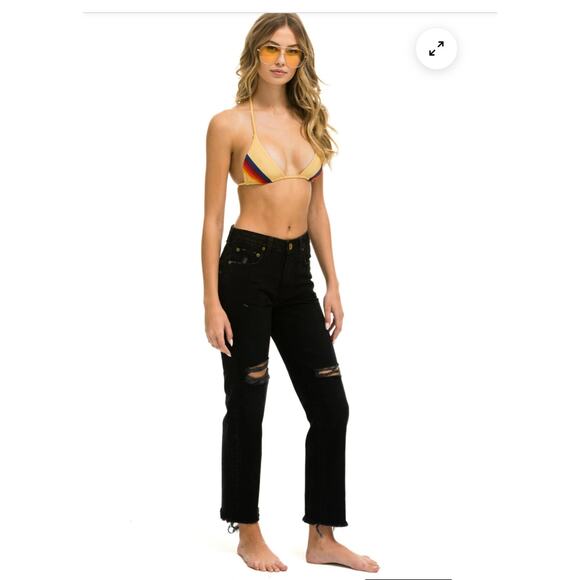 Aviator Nation Mid Rise Canyon Jean in Vintage Black Size: 27 - Picture 1 of 5